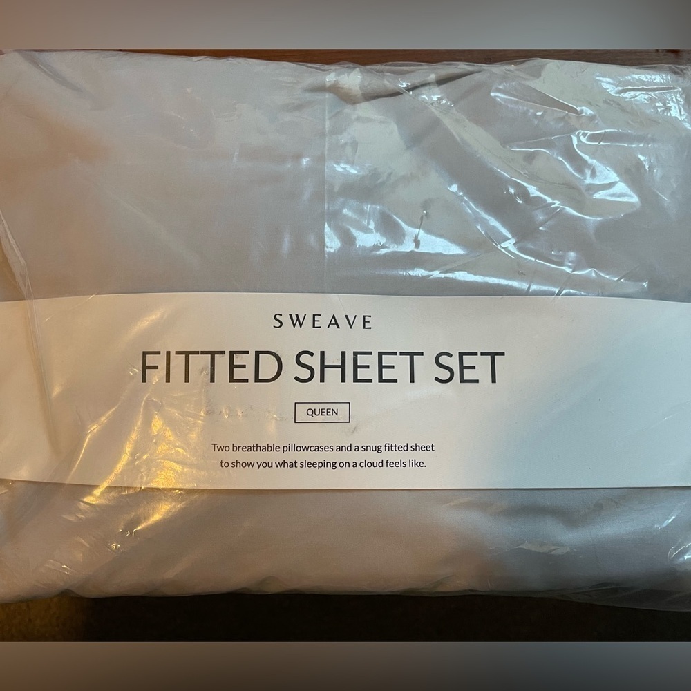 NEW Sweave Gray Eucalyptus Egyptian Cotton Fitted Sheet and Pillowcase Set